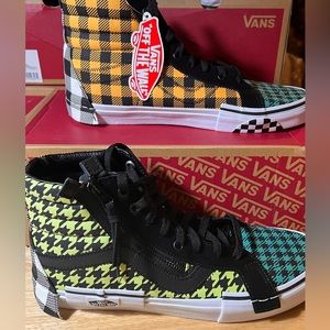 Vans Sk8 Hi "What The Buffalo" Houndstooth Plaid Sneakers BNIB